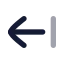 Arrowleftfromline icon with bulk rounded style
