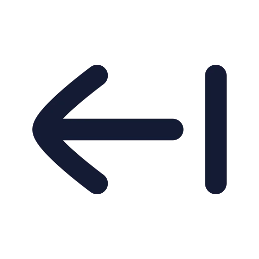Arrow Left From Line Icon in Solid Rounded style