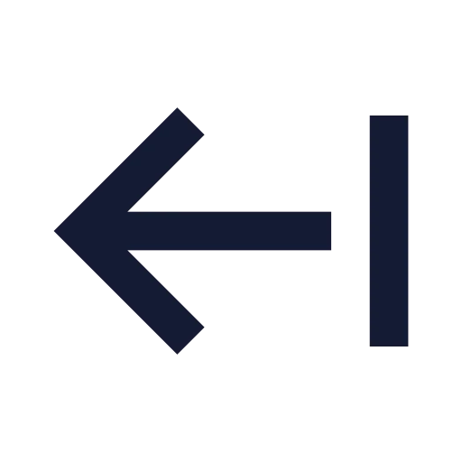 Arrow Left From Line Icon in Solid Sharp style