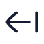 Arrowleftfromline icon with stroke rounded style