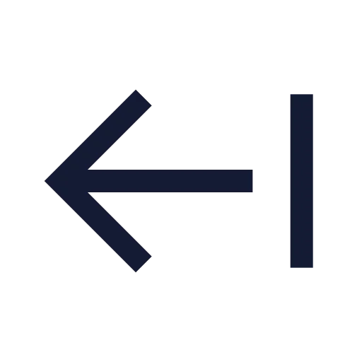 Arrow Left From Line Icon in Stroke Sharp style