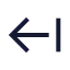 Arrowleftfromline icon with stroke sharp style