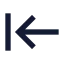 Arrowlefttoline icon with solid sharp style