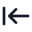 Arrowlefttoline icon with solid standard style