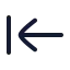 Arrowlefttoline icon with stroke rounded style