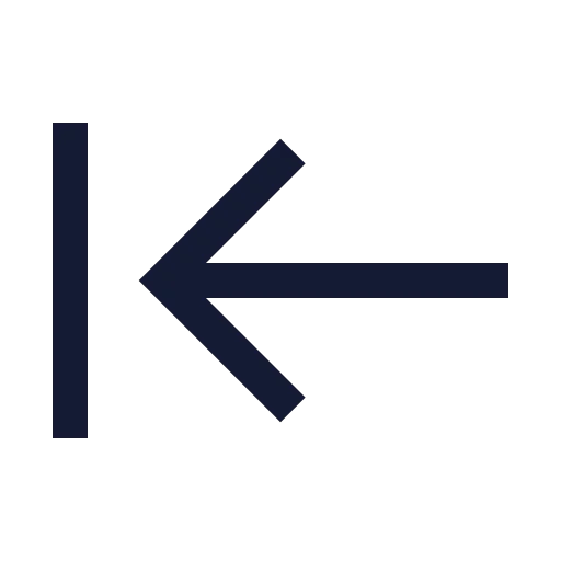 Arrow Left To Line Icon in Stroke Sharp style