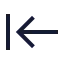 Arrowlefttoline icon with stroke sharp style