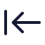 Arrowlefttoline icon with stroke standard style
