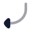 Arrowmovedownleft icon with bulk rounded style