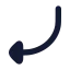 Arrowmovedownleft icon with solid rounded style