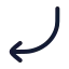 Arrowmovedownleft icon with stroke rounded style
