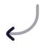 Arrowmovedownleft icon with twotone rounded style