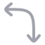 Arrowmoveleftdown icon with duotone rounded style