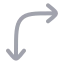 Arrowmoverightdown icon with duotone rounded style