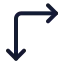Arrowmoverightdown icon with duotone standard style