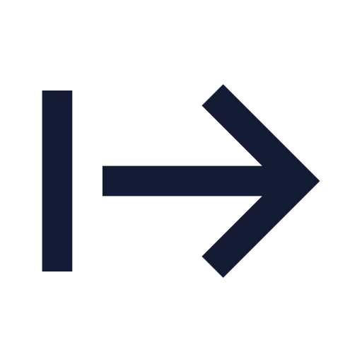 Arrow Right From Line Icon in Solid Sharp style