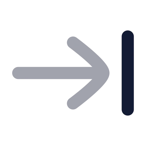Arrow Right To Line Icon in Bulk Rounded style