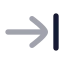 Arrowrighttoline icon with bulk rounded style