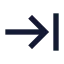 Arrowrighttoline icon with solid sharp style