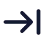 Arrowrighttoline icon with solid standard style