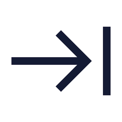 Arrow Right To Line Icon in Stroke Sharp style