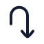 Arrowturndown icon with stroke rounded style