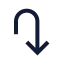 Arrowturndown icon with stroke sharp style