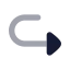 Arrowturnforward icon with bulk rounded style