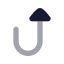 Arrowturnup icon with bulk rounded style