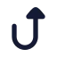 Arrowturnup icon with solid rounded style