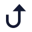 Arrowturnup icon with solid sharp style