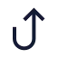 Arrowturnup icon with stroke sharp style