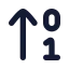 Arrowup icon with solid rounded style