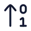 Arrowup icon with stroke rounded style