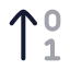 Arrowup icon with twotone rounded style
