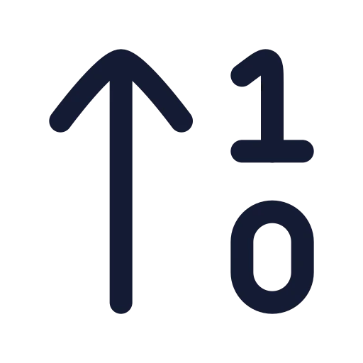 Arrow Up 1 0 Icon in Duotone Rounded style