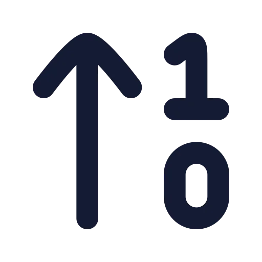 Arrow Up 1 0 Icon in Solid Rounded style