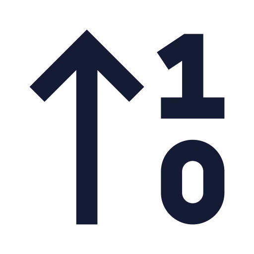 Arrow Up 1 0 Icon in Solid Sharp style