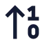Arrowup icon with solid sharp style