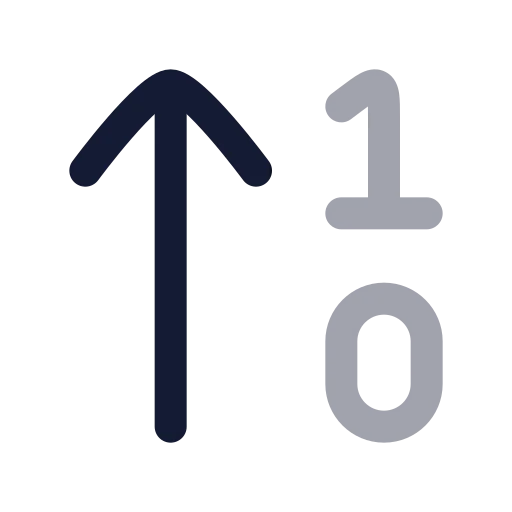 Arrow Up 1 0 Icon in Twotone Rounded style