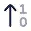 Arrowup icon with twotone rounded style