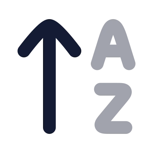 Arrow Up Az Icon in Bulk Rounded style