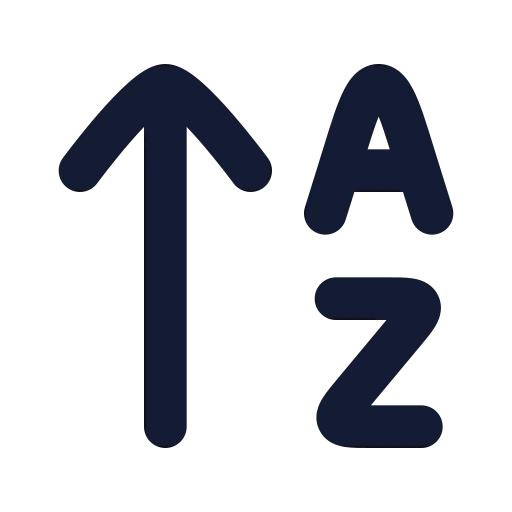 Arrow Up Az Icon in Solid Rounded style