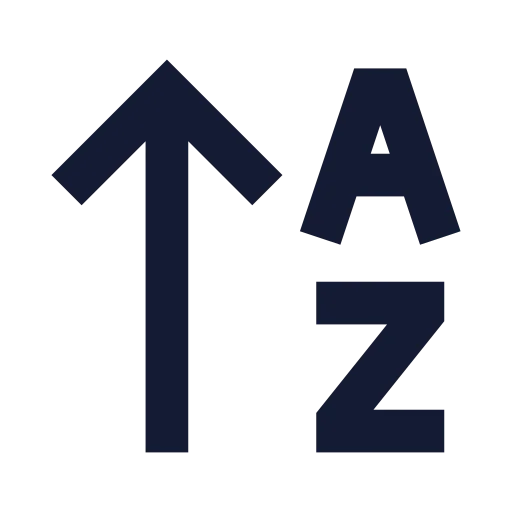Arrow Up Az Icon in Solid Sharp style