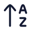 Arrowupaz icon with stroke rounded style