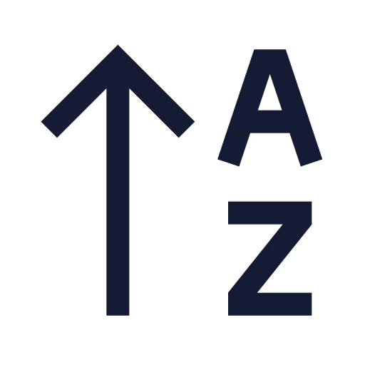 Arrow Up Az Icon in Stroke Sharp style