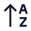 Arrowupaz icon with stroke sharp style