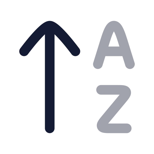 Arrow Up Az Icon in Twotone Rounded style
