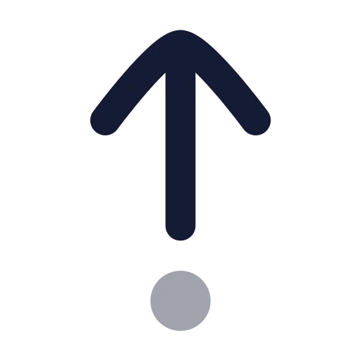 Arrow Up From Dot Icon in Bulk Rounded style