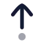 Arrowupfromdot icon with bulk rounded style